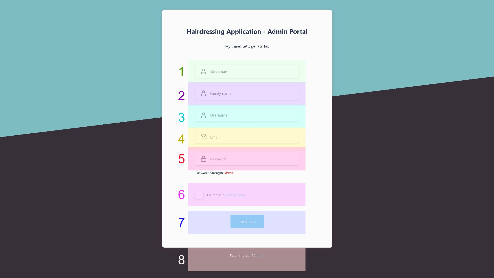 Sign in screenshot